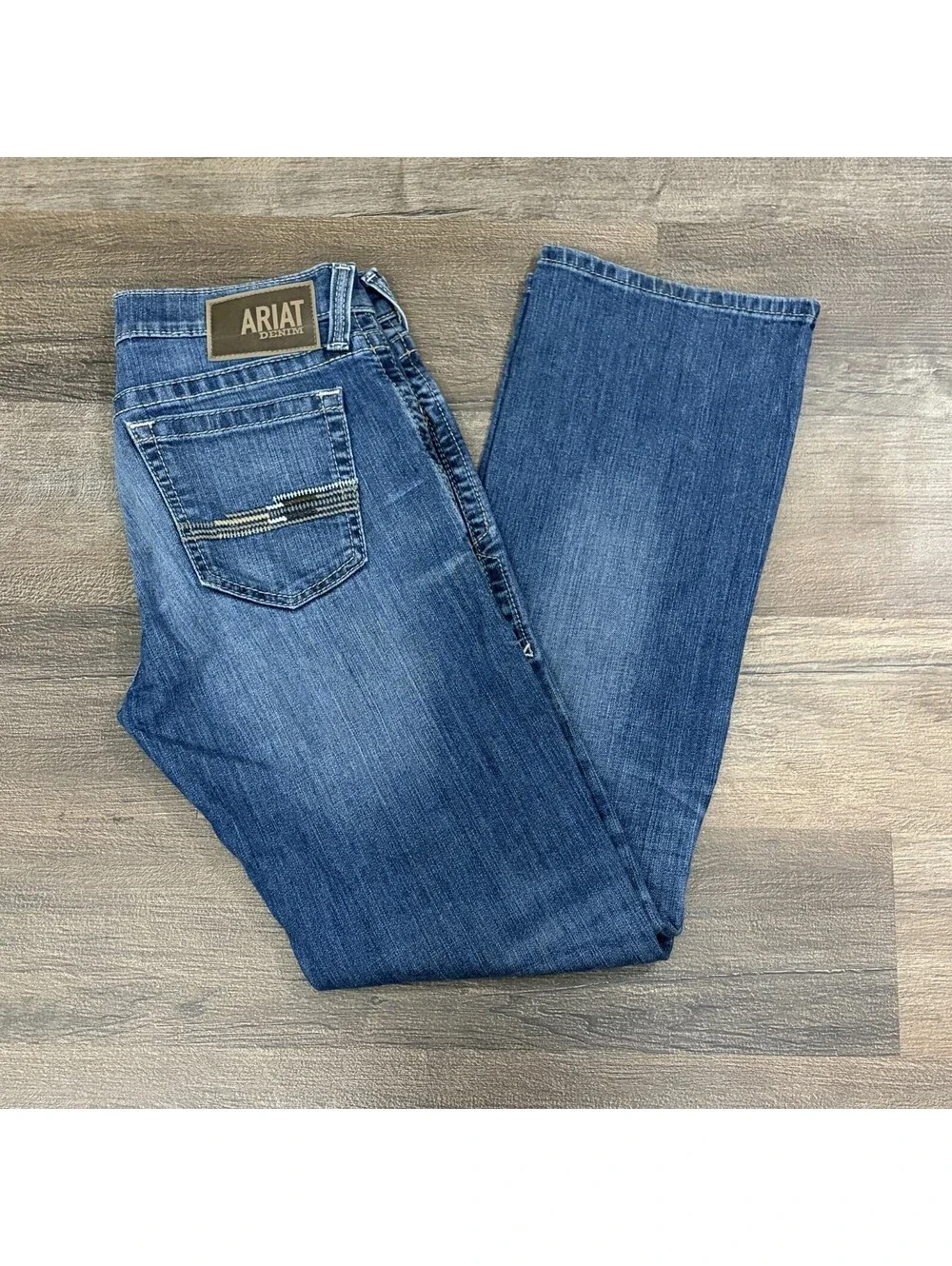 Ariat Men’s 30x32 M7 Slim Fit Straight Leg Jeans Blue Denim Western Cowboy